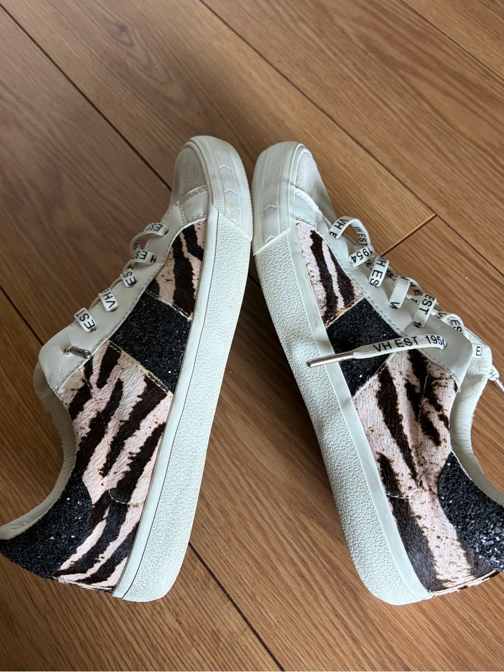 Vintage Havana Women's White:Black and Pink Leopard Low-Top Sneakers Size 8.5 - Picture 5 of 7